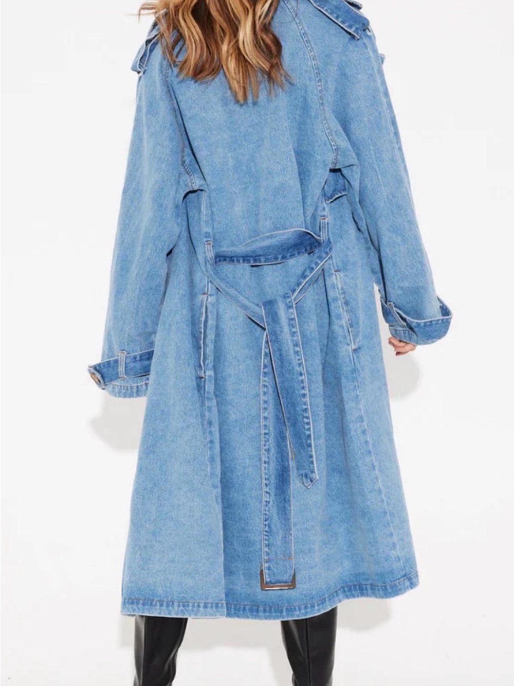 Bronze Snake Denim Trench Coat - Picture 5 of 5